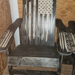 American Flag Adirondack Chairs 