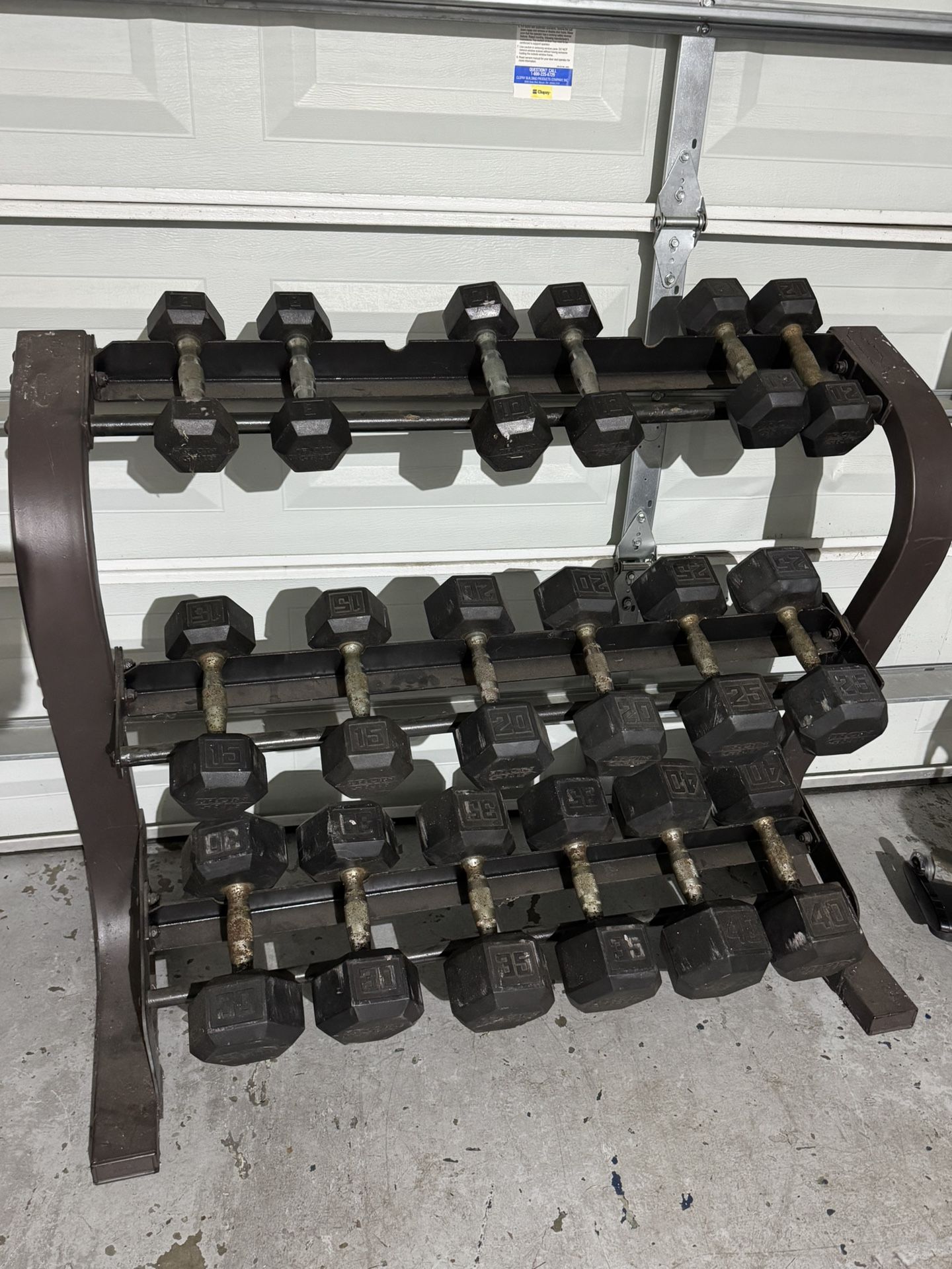 Dumbbell set W/RACK