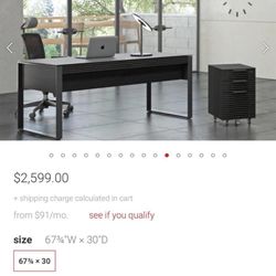 Urban Desk, With File Cabinet Included