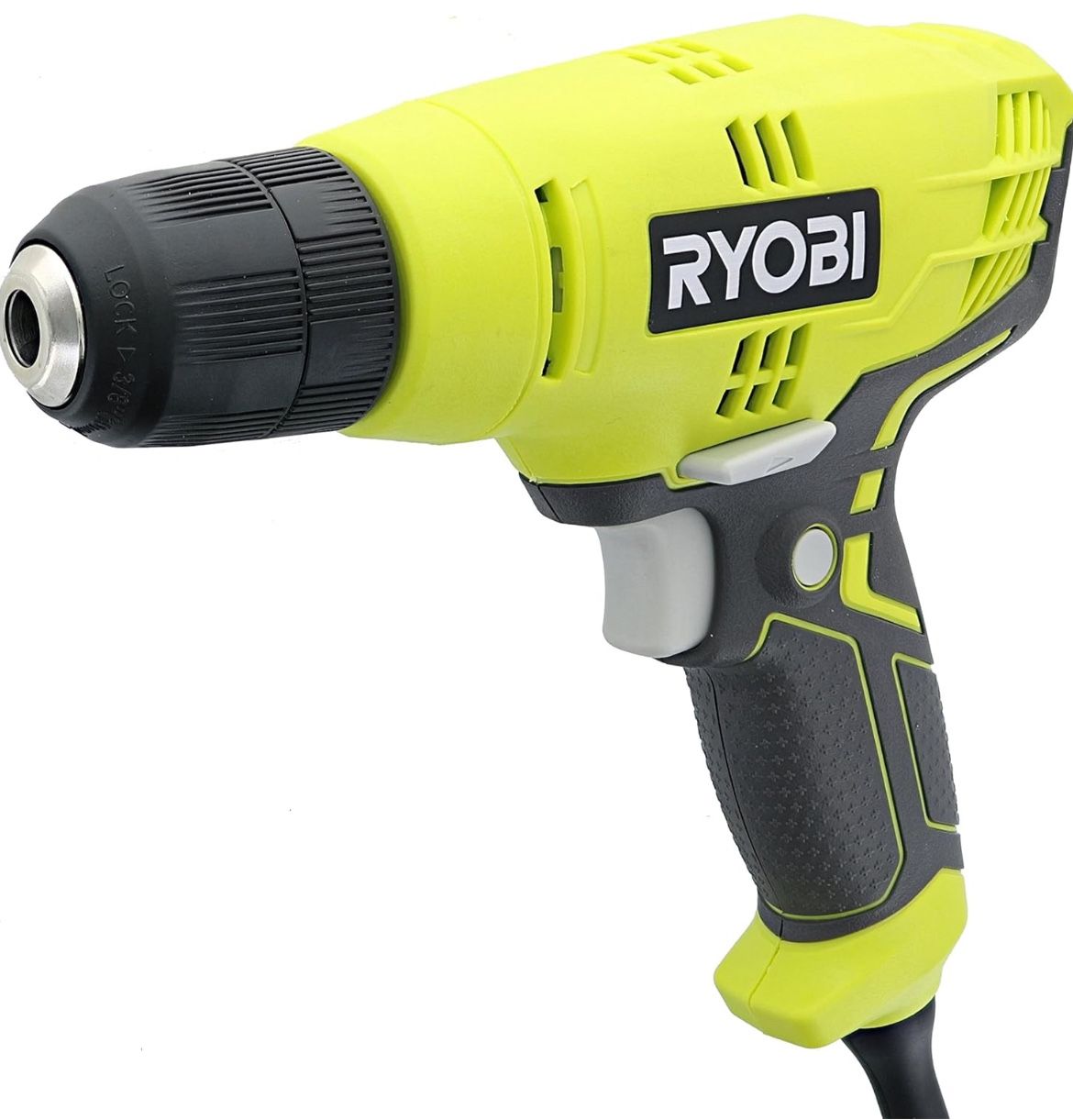 Ryobi D43K 5.5 Amp 3/8 Inch 1,600 RPM Variable Speed Trigger Corded Power Drill