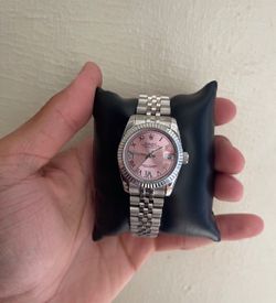 Pink face ladies watch