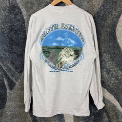 Vintage 2007 HOG North Dakota State Rally Henley Mens L Gray