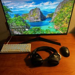 PC GAMING MONITOR/KEYBOARD/MOUSE/HEADSET