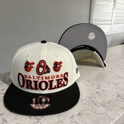MLB New Era Baltimore Orioles Off White Black 9fifty  SnapBack Hats 