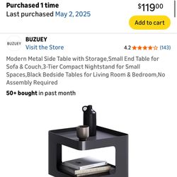 Metal Night Table 