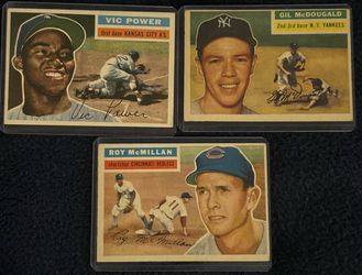 1956 Topps Baseball 3-Card Lot – Gil McDougald, Vic Power, Roy McMillan