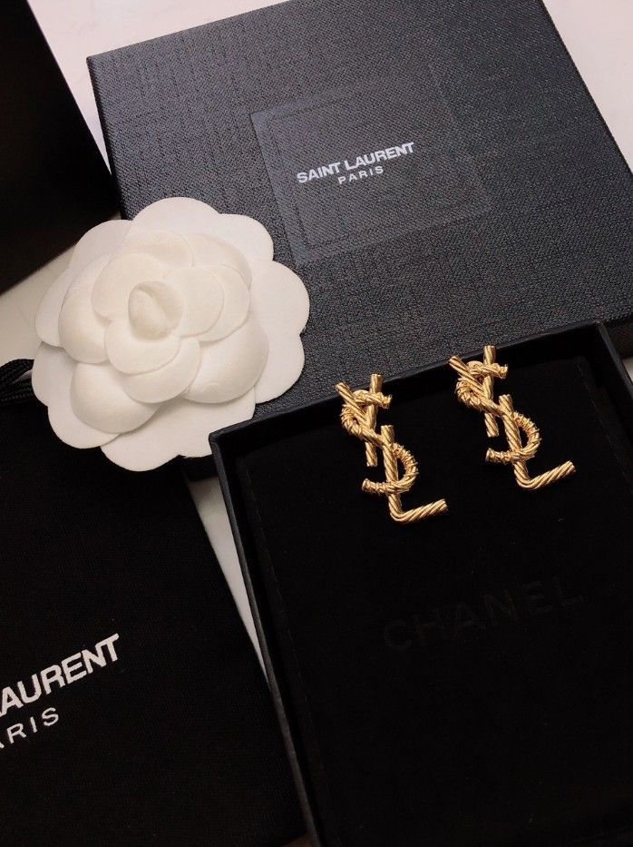 Saint Laurent letter stud earrings