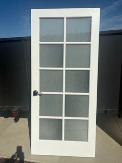 10-Light Panel Interior Door with Frosted Glass