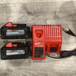 Milwaukee M18 8.0 Hi Output Battery’s And Charger $225 Firm Pick Up Only