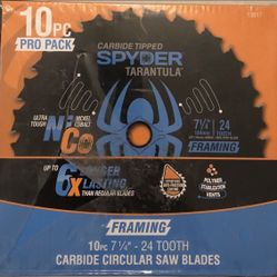 10pc 7 1/4” 24 Tooth Framing Saw Blades