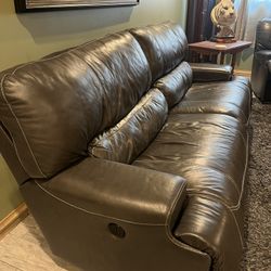 Ashley Leather Couch/Oversize Chair