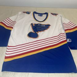 St Louis Blues Starter Jersey Clean Sewn Mens Large Vintage Nhl White 90s Vtg