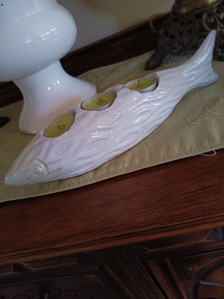 $4 Ceramic Fish Votive Candle Holder