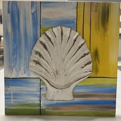 Clam Shell Sea Water Graphic Art Unframed Art Print Wall Art Design 8”x 8”