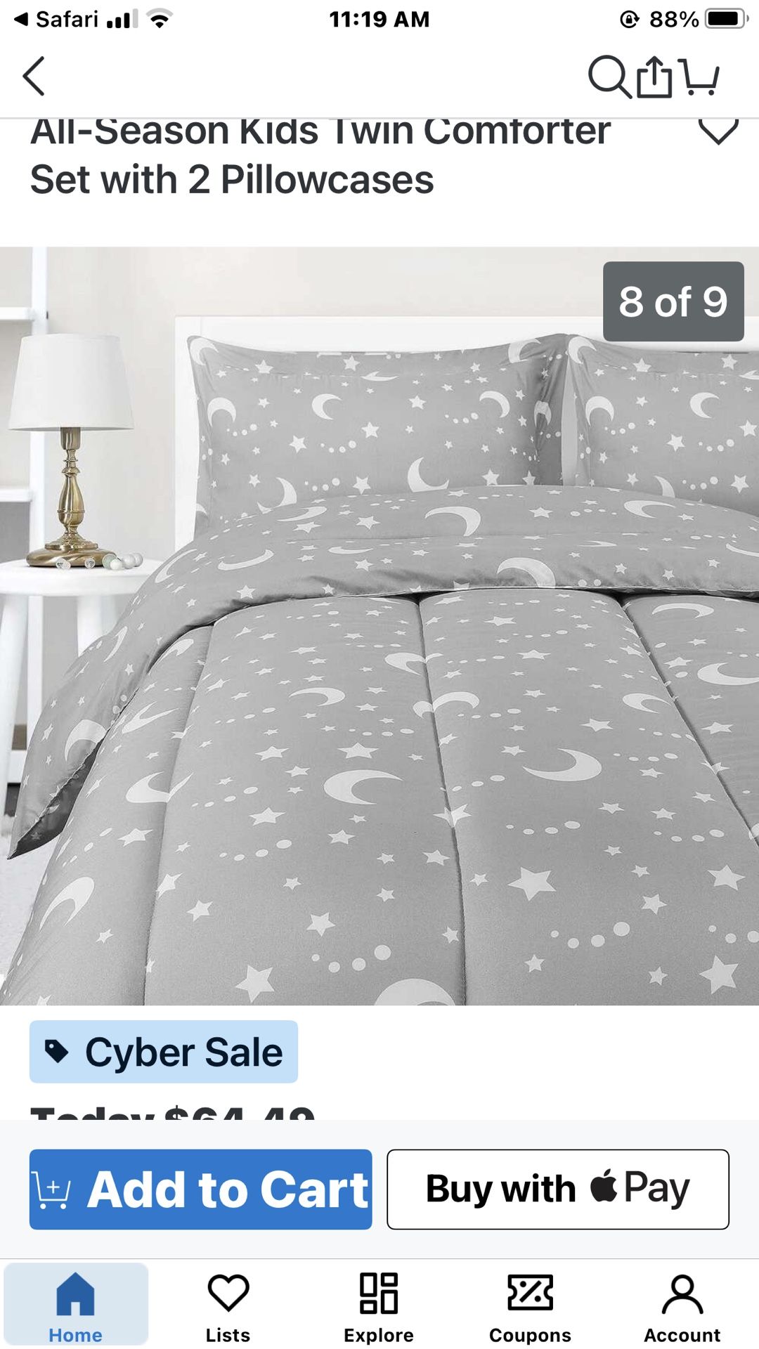 **SALE.!!”Oweko Text”-Full/Queen 5 Piece Star-Moon Comforter Set-NEW