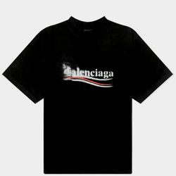 Black Balenciaga Political Stencil Logo T-Shirt
