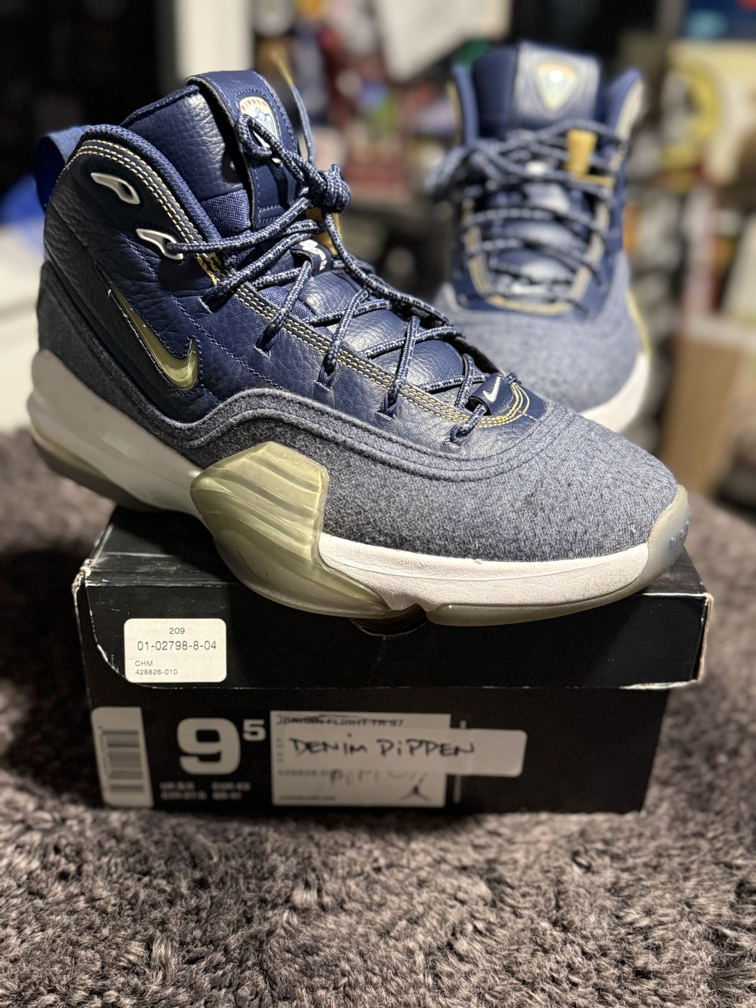 Nike Air Pippen 6 Denim Blue Size 9.5