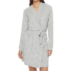 🆕️🏷 Juicy Couture Womens Grey French Terry Short Length Robe L / XL