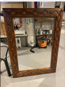 Large Decorative Vintage Wood Mirror