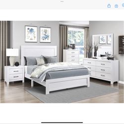 Home Elegance 4pc White Or Gray Bedroom Set
