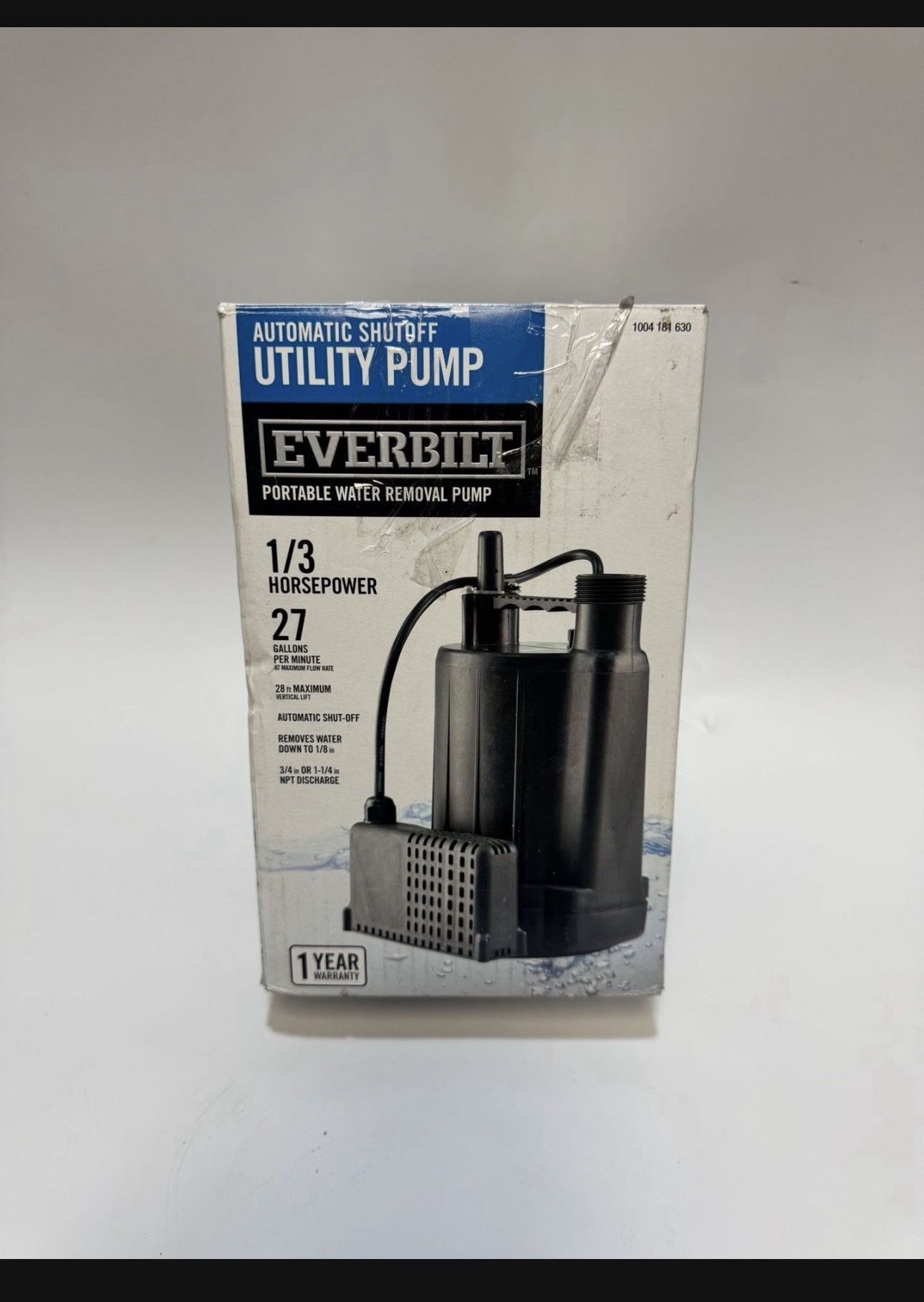 π§ Everbilt 1/3 HP Automatic Utility Pump β 27 GPM