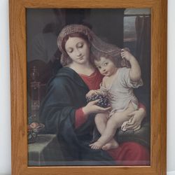Artwork ~ Madonna Of The Grapes By Mignard 16 x 13