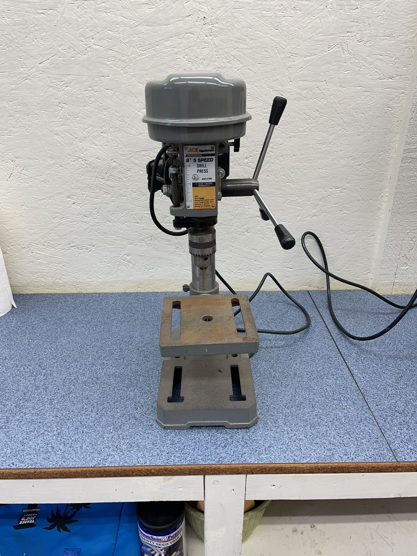Drill Press, Shovels, Lawn Mower