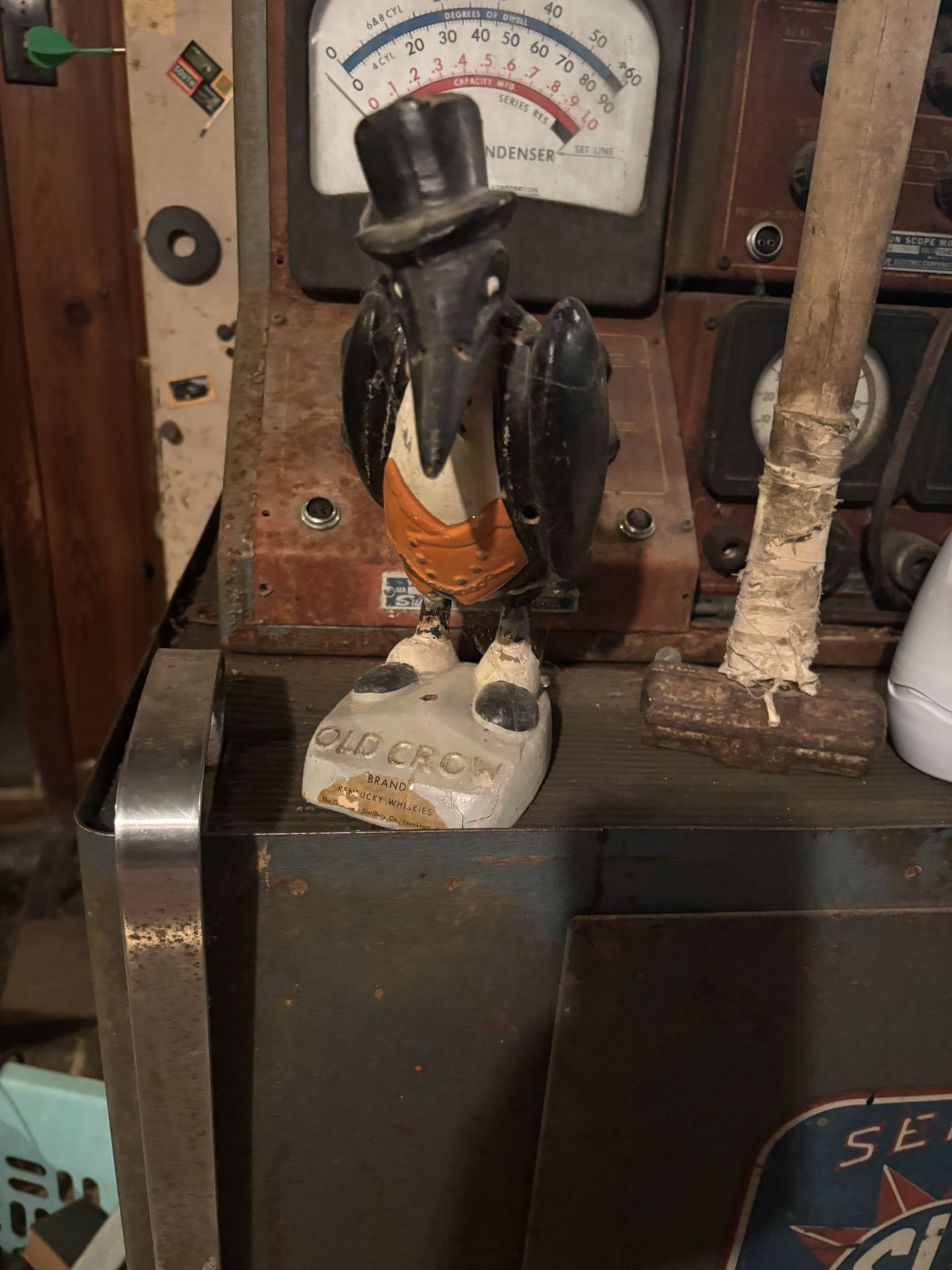 Vintage Black Crow Statue