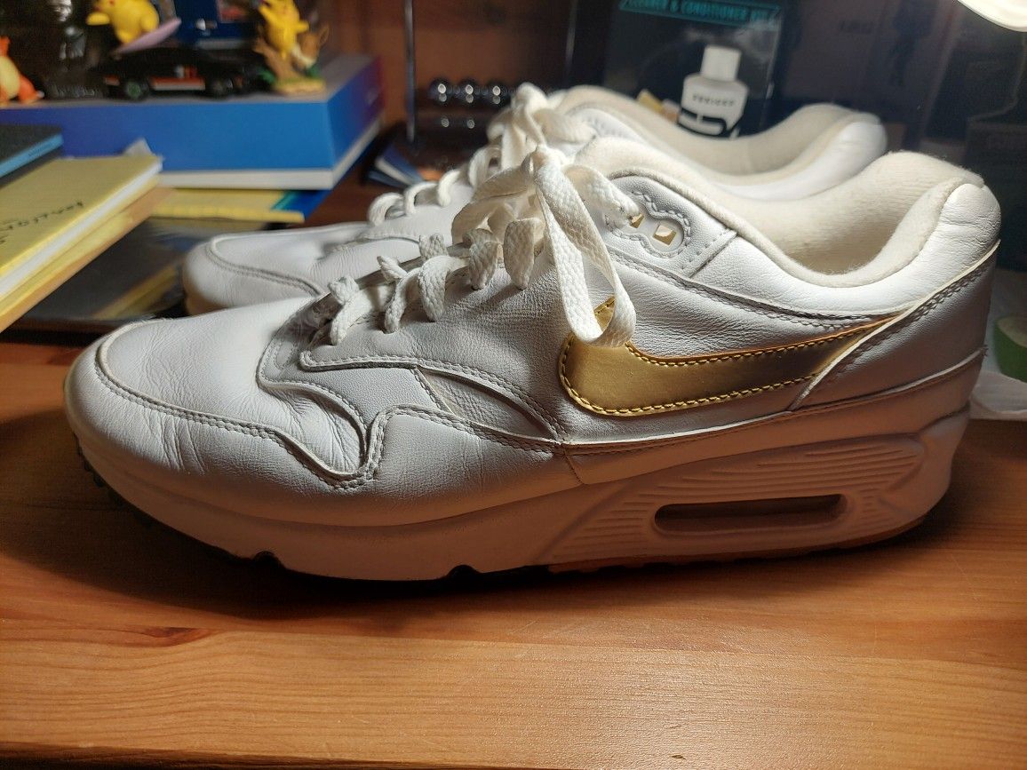 2013 Nike Air Max 1 FB White Metallic Gold