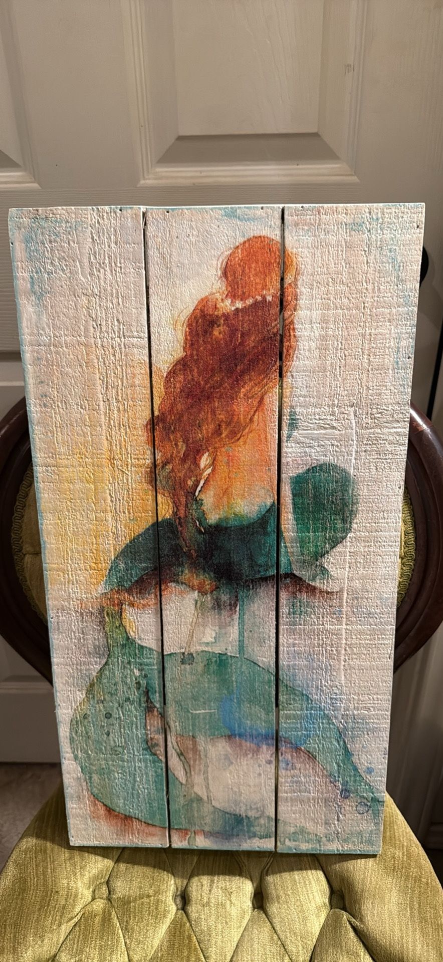 Wooden Painted Mermaid Wall Hanging