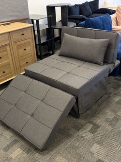 Sofa Bed, Set of 4 in 1 Multi-Function Folding Ottoman Breathable Linen Couch Bed with Adjustable Backrest Modern Convertible Chair for Living Room Ap