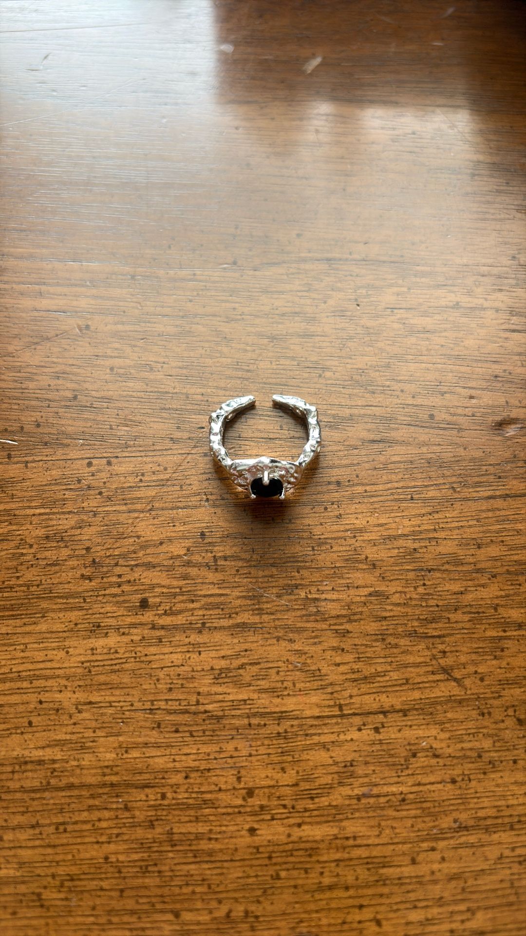 Sterling Silver Ring With Black Gem