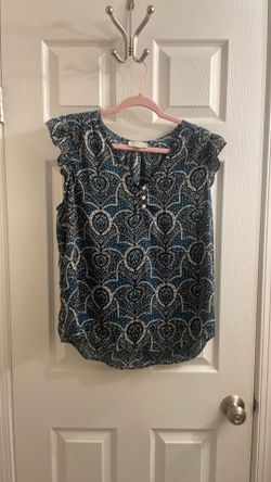 Women’s Blouse - M - Blue Patterned