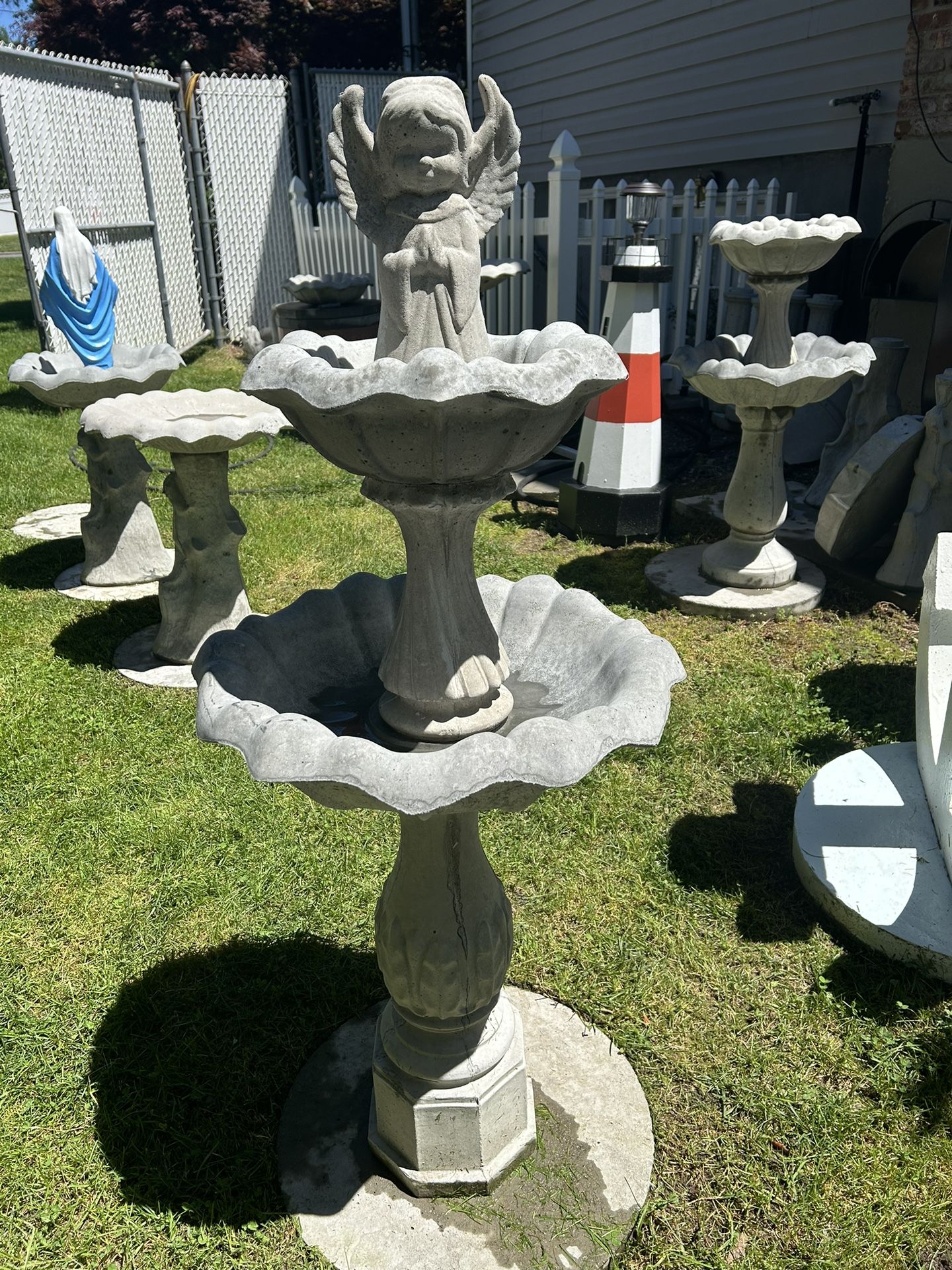 Stone Birdbath, Two Tier