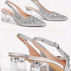 Rhinestone Pointed Heel