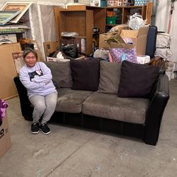 Couch Black And Grey Used Great Condition 