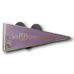 Disney, World Purple Pennant Flag 2010 Authentic Trading Collectible Lapel Pin