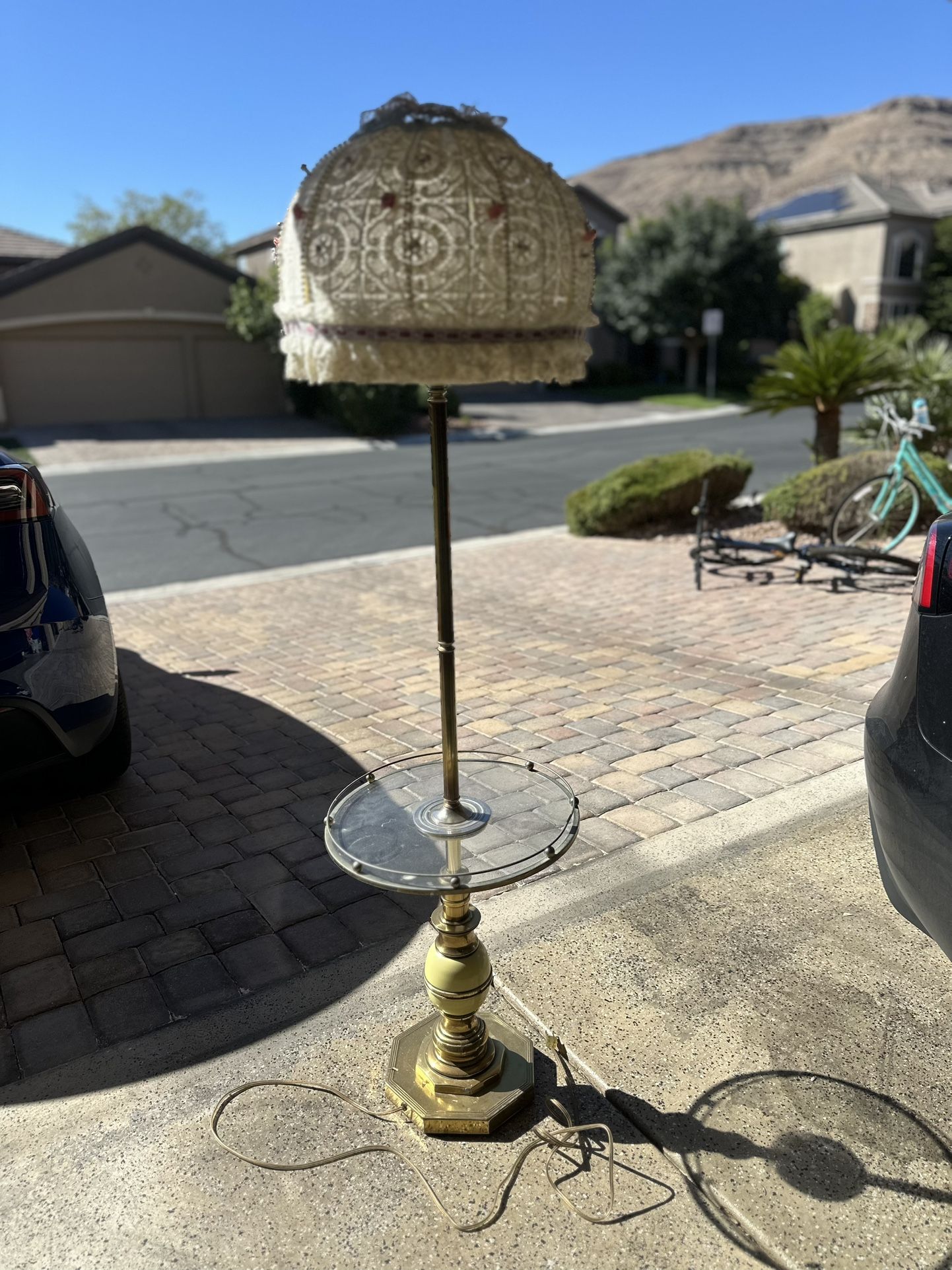 Vintage Antique Brass Floor Lamp