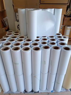 PAPER ROLLS - bright white - thick...$4.25 ---for painting - markers - banners