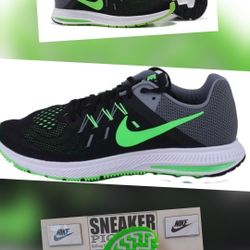 Nike Zoom Winflo 2, Running Men's Sneakers,  GrelLime/Black, Size 