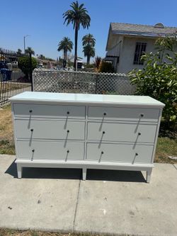 White ikea IDANAS dresser w/ glass top