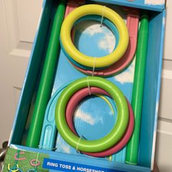 Outdoor Ringtoss And Horseshoe Game 