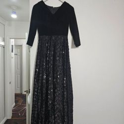 Evening Dresses Long Evening Dresses V Neck Women Floor Length Sequined Evening Dress