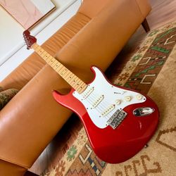 Vintage Schafer Lawsuit Red Strat with Matching Headstock Guitar