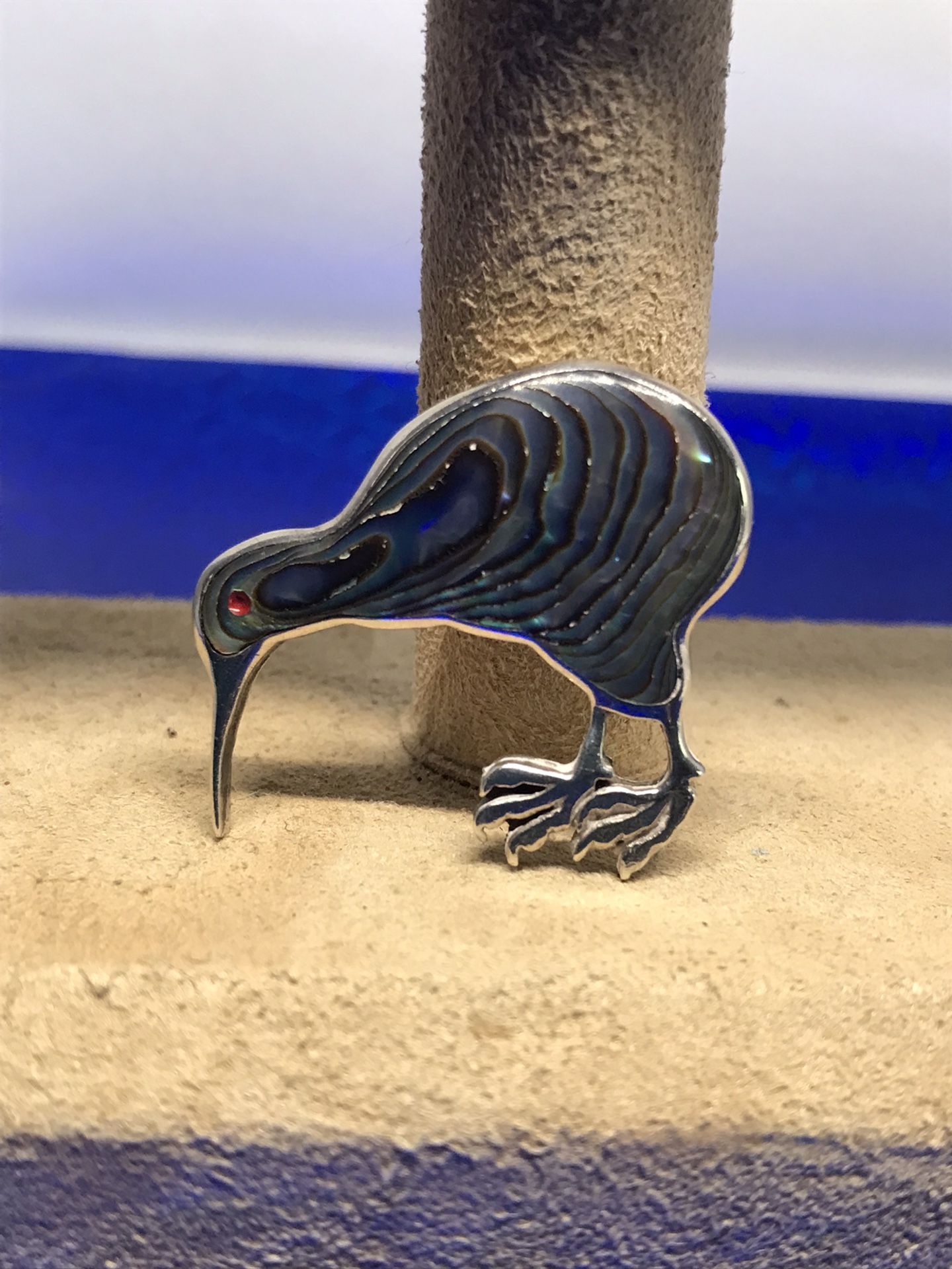 Vintage Sterling Silver Kiwi Brooch