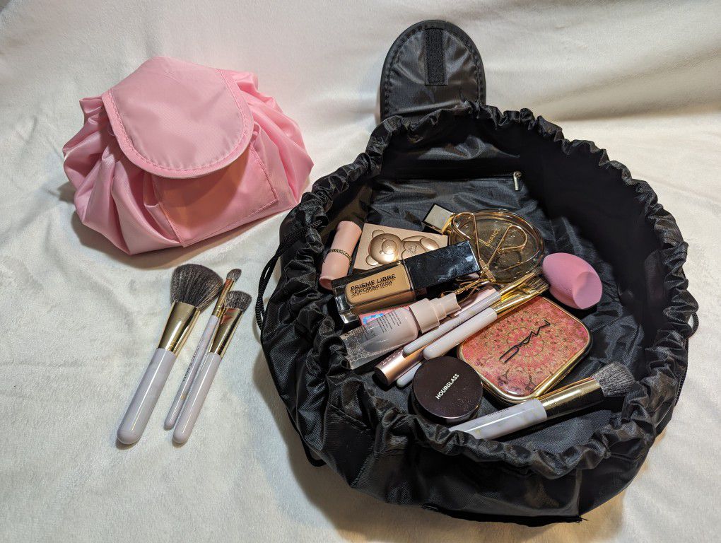 Drawstring Lay Flat  Cosmetic & Makeup Bag 