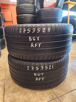 275 35R 21 BRIDGESTONE ALENZA RUN FLAT TIRES 2753521 USED TIRES (PAIR) MOUNT BALANCE INCLUDED