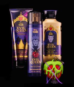 Limited Edition! ©️Disney Villains BATH & BODY WORKS💜🪞🍎👑 EVIL QUEEN 👑🍎🪞💜4-pc set