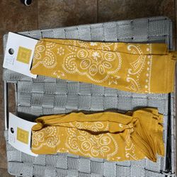 2 Mustard Color Bandanas