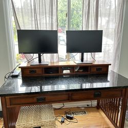 Wooden Desk With Granite Top